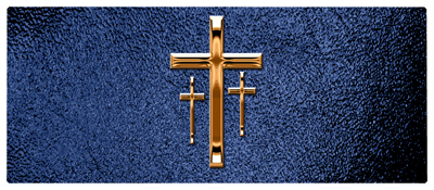 DNSEMP-L-517-CP-SH-BL Copper 3 Crosses Shimmer Blue